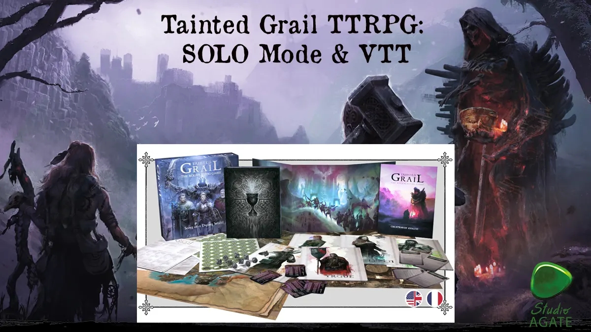 Tainted Grail – le jeu de rôle (mode Solo et mise à disposition de modules VTT)